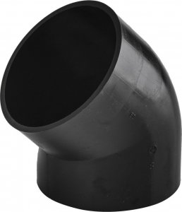 Wavin Kolano PEHD 125/45 krótkie S12.5, kolor czarny, QS (Quick Stream) 1