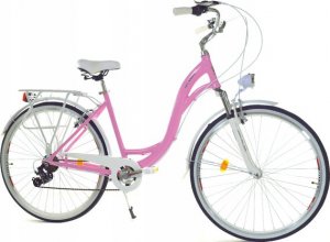 Dallas Bike Rower Dallas City Alu 28" 7spd - różowy z białym 1