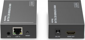 Adapter AV Digitus Przedłużacz/Extender HDMI 1080p 60Hz 120m po skrętce Cat.6/6A/7/8 HDCP 1.3 IR, zestaw 4
