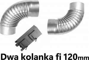 TopStoc Zestaw dwa kolanka do rur piecowych 120mm fi 3