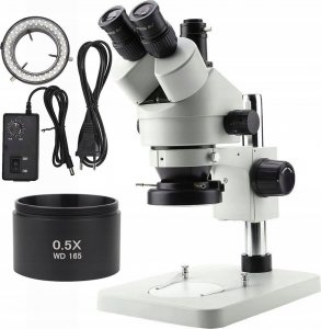 Mikroskop Rosfix Rosfix Mikroskop stereoskopowy trinokularowy Mercury Pro MSMP-T-PS1 + Oświetlacz do mikroskopu 56xLED + Rosfix Soczewka do mikroskopu 0,5x 1