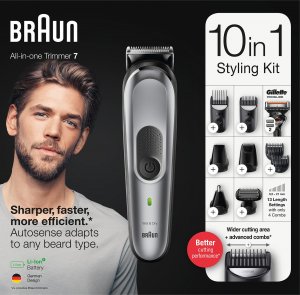 Trymer Braun Braun All-in-one trimmer MGK7320 Cordless, Number of length steps 13, Black/Silver 6