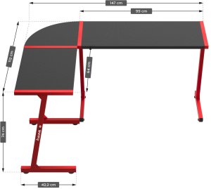 Biurko Huzaro Hero 6.0 Czerwone 147 cmx48 cm 16