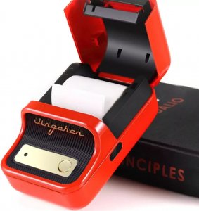 Drukarka etykiet Niimbot termiczna czerwona + rolka etykiet B21 4