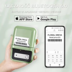 Drukarka etykiet Niimbot termiczna czerwona + rolka etykiet B21 5