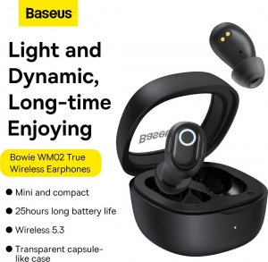 Słuchawki Baseus BASEUS słuchawki bezprzewodowe / Bluetooth TWS True Wireless Bowie WM02 czarne NGTW180101 11