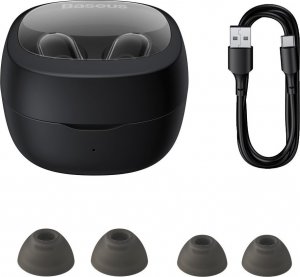 Słuchawki Baseus BASEUS słuchawki bezprzewodowe / Bluetooth TWS True Wireless Bowie WM02 czarne NGTW180101 9