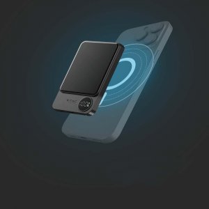 Powerbank V-TAC Power Bank 5000mAh Szary Magnetyczny 9mm Aluminium, Lightning, LCD 20W VT-50005-SG 6