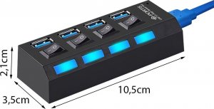 HUB USB Verk ROZGAŁĘŹNIK ROZDZIELACZ PORTÓW HUB USB 4X USB 3.0 2