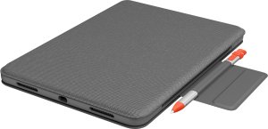 Logitech Logitech Folio Touch - Tastatur und Foliohulle - mit Trackpad - hinterleuchtet - Apple Smart connector - QWERTZ - Schweiz - Oxford Gray - fur Apple 10.9-inch iPad Air (4. Generation, 5. Generation) 11