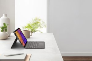 Logitech Logitech Folio Touch - Tastatur und Foliohulle - mit Trackpad - hinterleuchtet - Apple Smart connector - QWERTZ - Schweiz - Oxford Gray - fur Apple 10.9-inch iPad Air (4. Generation, 5. Generation) 12