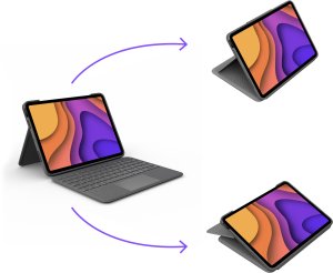 Logitech Logitech Folio Touch - Tastatur und Foliohulle - mit Trackpad - hinterleuchtet - Apple Smart connector - QWERTZ - Schweiz - Oxford Gray - fur Apple 10.9-inch iPad Air (4. Generation, 5. Generation) 5