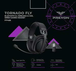 Słuchawki PREYON Tornado Fly PTF40B Czarne (PTF40B) 12