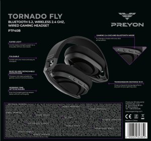 Słuchawki PREYON Tornado Fly PTF40B Czarne (PTF40B) 13