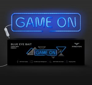 PREYON Neon gamingowy LED ścienny GAME ON Blue Eye Bait (PBEB12GO) 5