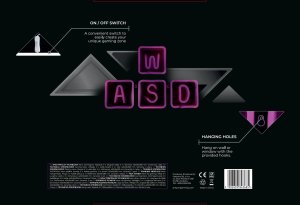 PREYON Neon gamingowy LED ścienny WASD Purple Eye Bait (PBEB28WD) 7