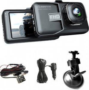 Wideorejestrator Manta Rejestrator jazdy Manta DVR401F DUO Black Eye z kamerą cofania G-sensor FHD 10