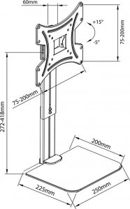 Maclean Uchwyt na sciane do TV z półkš MC-451 4