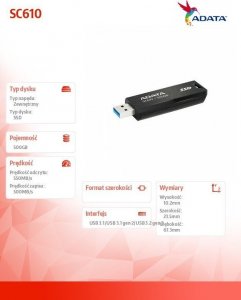 Pendrive ADATA SC610, 500 GB  (SC610-500G-CBK/RD) 4