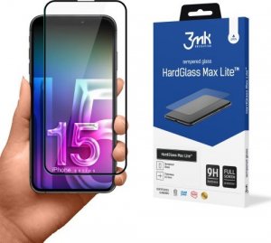3MK Szkło HardGlass Max Lite Black iPhone 15 Plus 1