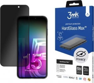 3MK Szkło HardGlass Max Privacy Black iPhone 15 Plus 1