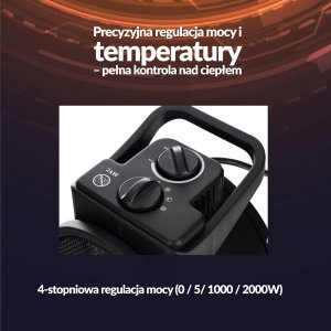 Lehmann Mocna Nagrzewnica Elektryczna 2kW (LTOHE-2016) 6