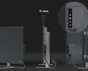 Aeno AENO Premium Eco Smart Heater, 700W, Tempered glass, Infrared+convection heating type, LED display, Plug type: Europe (E/F type), GREY 3