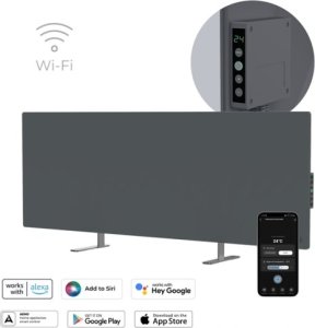 Aeno AENO Premium Eco Smart Heater, 700W, Tempered glass, Infrared+convection heating type, LED display, Plug type: Europe (E/F type), GREY 8