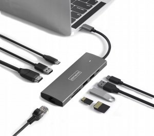 HUB USB Zenwire HUB USB-C 3.1 ADAPTER 9w1 HDMI 2.0 4K 60Hz Gigabit Ethernet 1000 MBps RJ-45 USB 3.0 Power Delivery 100W do Macbook M1 M2 oraz Windows 1