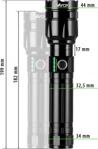 Latarka Vayox Latarka taktyczna 30W 1060lm 18cm Pro Series VA0108 Vayox 7