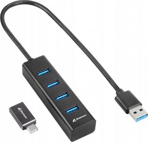 HUB USB Sharkoon Aluminium 4x USB-A 3.2 Gen1 (4044951037582) 1