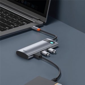 HUB USB Baseus Metal Gleam Series 7 1x SD 1x USB-C PD 1x HDMI  + 3x USB-A 3.0 (B00030708811-00) 3