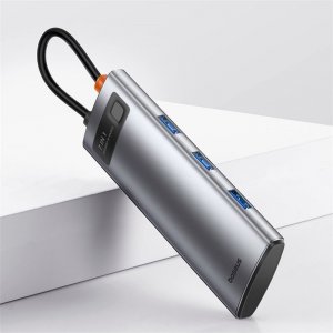 HUB USB Baseus Metal Gleam Series 7 1x SD 1x USB-C PD 1x HDMI  + 3x USB-A 3.0 (B00030708811-00) 6