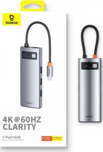 HUB USB Baseus Metal Gleam Series 7 1x SD 1x USB-C PD 1x HDMI  + 3x USB-A 3.0 (B00030708811-00) 8