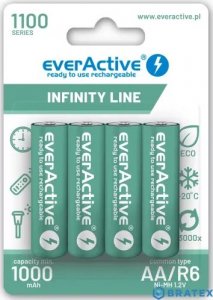 EverActive Akumulatory R6/AA 1100 mAH, blister 4 SZT. INFINITY LINE, technologia ready to use 1