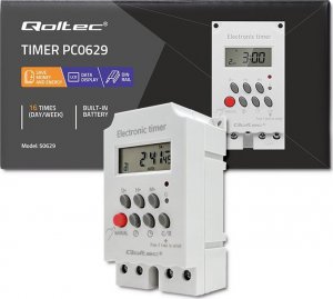 Qoltec Elektroczniczny programator czasowy na szynę DIN PC0629 11