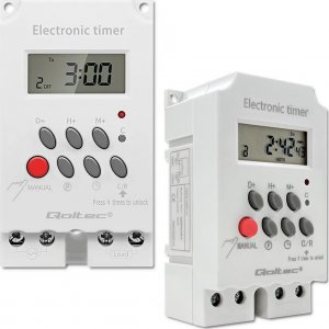 Qoltec Elektroczniczny programator czasowy na szynę DIN PC0629 12