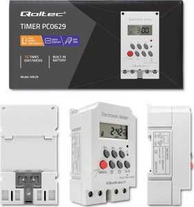 Qoltec Elektroczniczny programator czasowy na szynę DIN PC0629 10