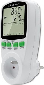 Qoltec Watomierz Licznik zużycia energii PM0627 z historiš pomiaru | 3680W | 16A | LCD 2