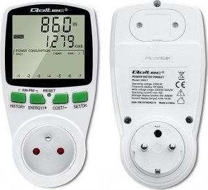 Qoltec Watomierz Licznik zużycia energii PM0627 z historiš pomiaru | 3680W | 16A | LCD 6