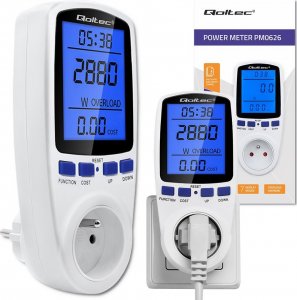 Qoltec Watomierz licznik zużycia energii PM0626 | 3680W | 16A | LCD 13