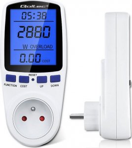Qoltec Watomierz licznik zużycia energii PM0626 | 3680W | 16A | LCD 3