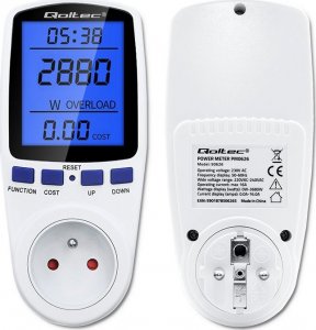 Qoltec Watomierz licznik zużycia energii PM0626 | 3680W | 16A | LCD 6