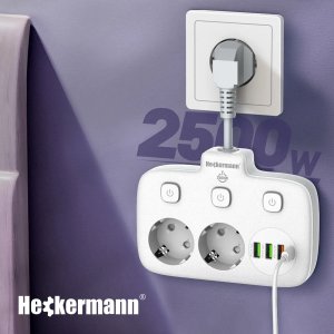 Listwa zasilająca Heckermann Listwa zasilająca Heckermann SE2435 + Kabel USB A-C AD-609CTS + Kabel USB C-C 610CC 4