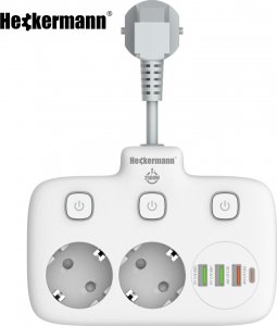 Listwa zasilająca Heckermann Listwa zasilająca Heckermann SE2435 + Kabel USB A-C AD-609CTS + Kabel USB C-C 610CC 8