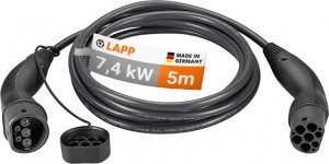 Kabel do ładowania samochodów LAPP Typu 2, do 7,4 kW, 5 m, czarny (5555934002) 1