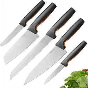 Fiskars Komplet noży w drewnianym bloku Functional Form 5 szt. (1062927) 5