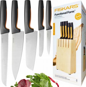 Fiskars Komplet noży w drewnianym bloku Functional Form 5 szt. (1062927) 6