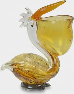 rzezbyzbrazu Figura Szklana w Stylu Murano Pelikan z Pełnym Dziobem 1