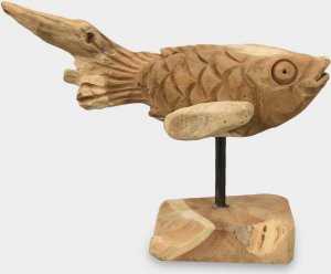 rzezbyzbrazu Ryba na Podstawie Rzeźba z Drewna 1